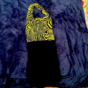 Dress black abd yellow neon
